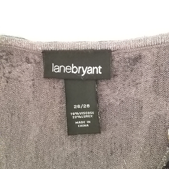 Lane Bryant, Sparkling V Neck, Cold Shoulder Top, Size 26/28 - Picture 6 of 6